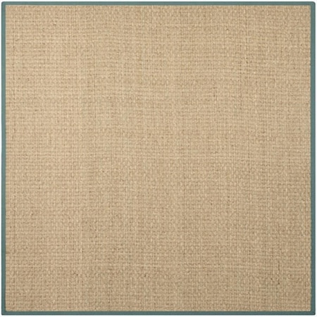 Safavieh 8 x 8 ft. Square Casual Natural and Light Blue Natural Fiber Rug NF114M-8SQ